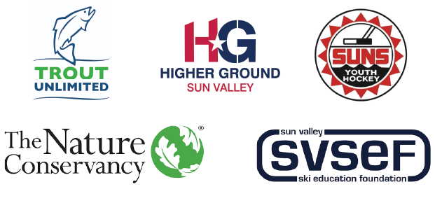 Trout Unlimited Logo, Higher Ground Sun Valley Logo, Suns Youth Hockey Logo, The Nature Conservancy Logo, SVSEF Logo