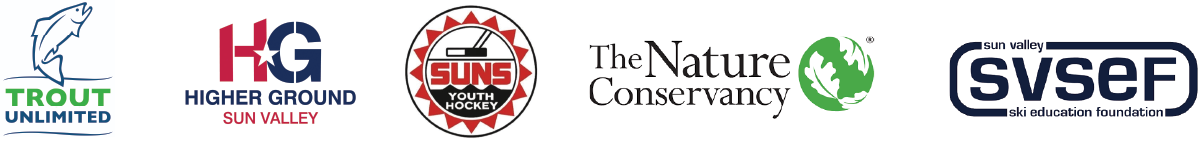 Trout Unlimited Logo, Higher Ground Sun Valley Logo, Suns Youth Hockey Logo, The Nature Conservancy Logo, SVSEF Logo